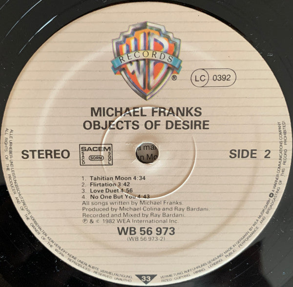 Michael Franks : Objects of desire