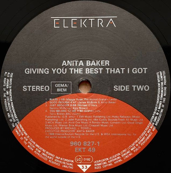 Anita Baker : Giving you the best that I've got