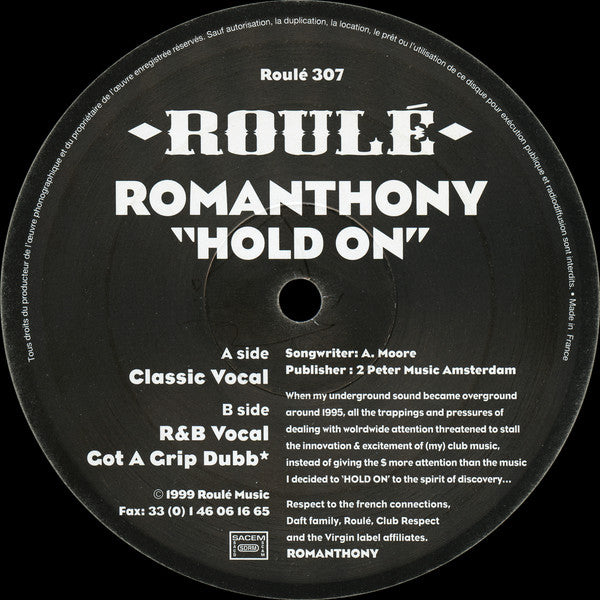 Romanthony : Hold on