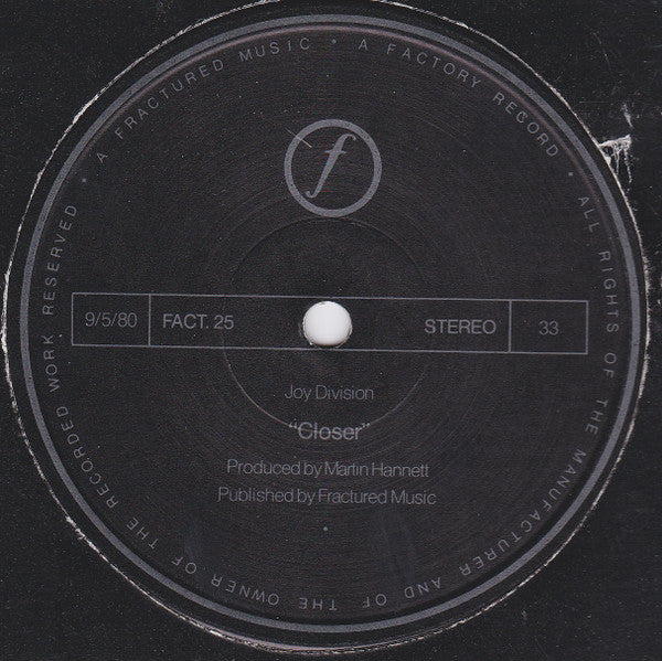 Joy Division : Closer ( Dark Red vinyl)