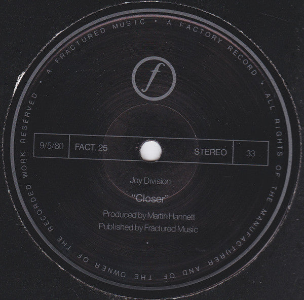 Joy Division : Closer ( Dark Red vinyl)