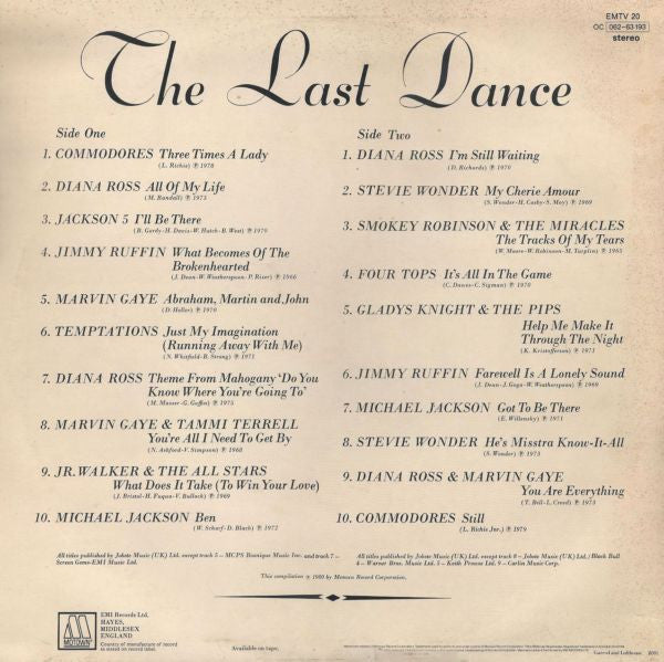 Various Artists : The last dance