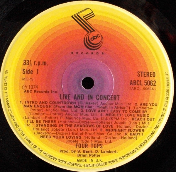 The Four Tops : Live and in concert