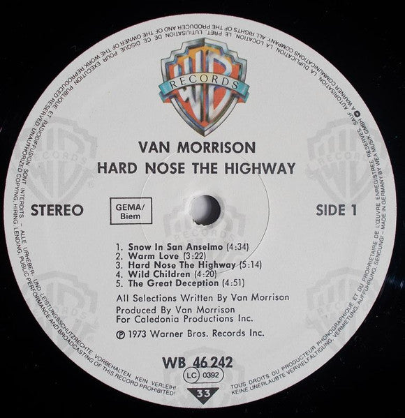 Van Morrison: Hard Nose The Highway