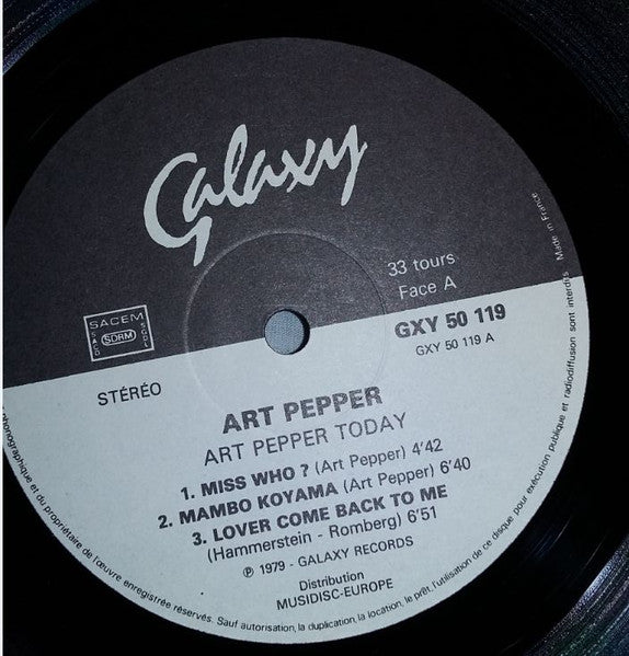 Art Pepper : Art Pepper Today