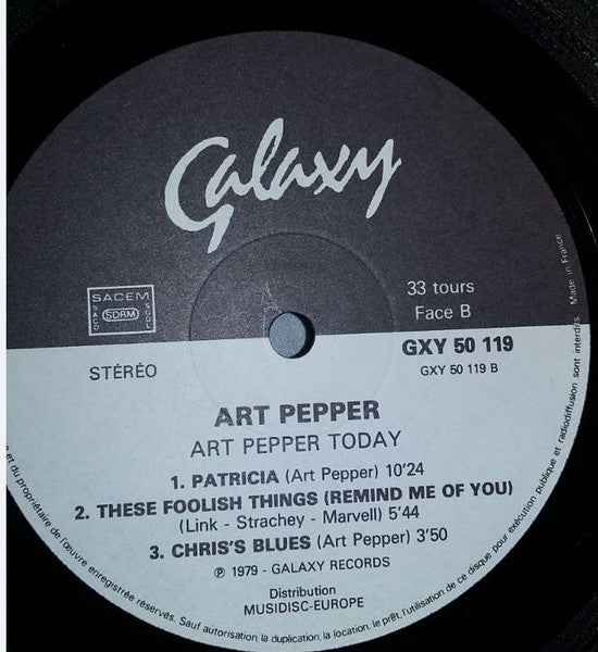 Art Pepper : Art Pepper Today