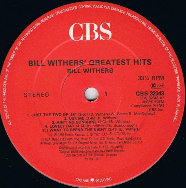 Bill Withers Greatest Hits