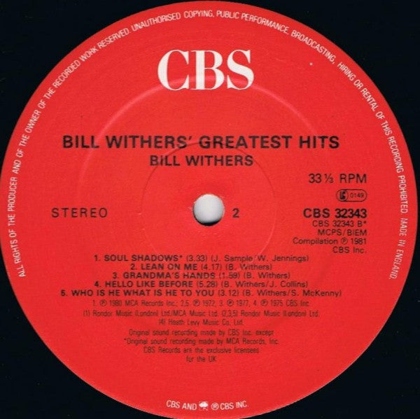 Bill Withers Greatest Hits