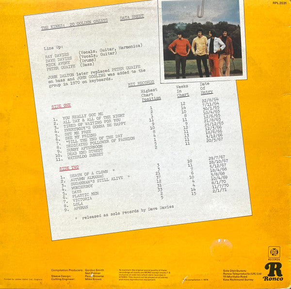 The Kinks : 20 golden greats