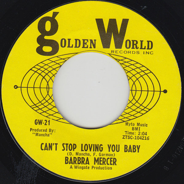 Barbra Mercer : Can't stop loving you baby