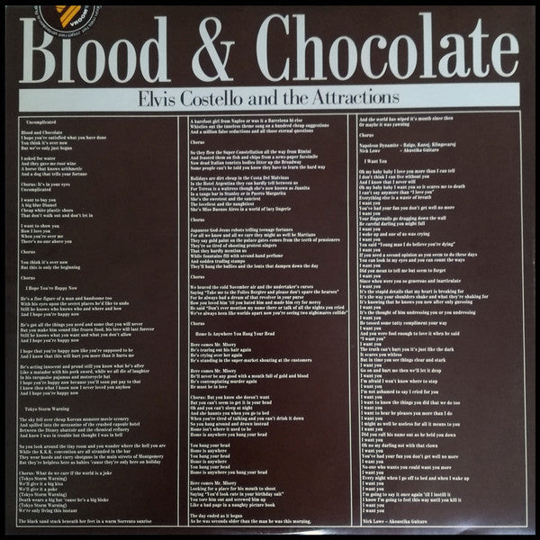 Elvis Costello & The Attractions : Blood & Chocolate, Damont pressing
