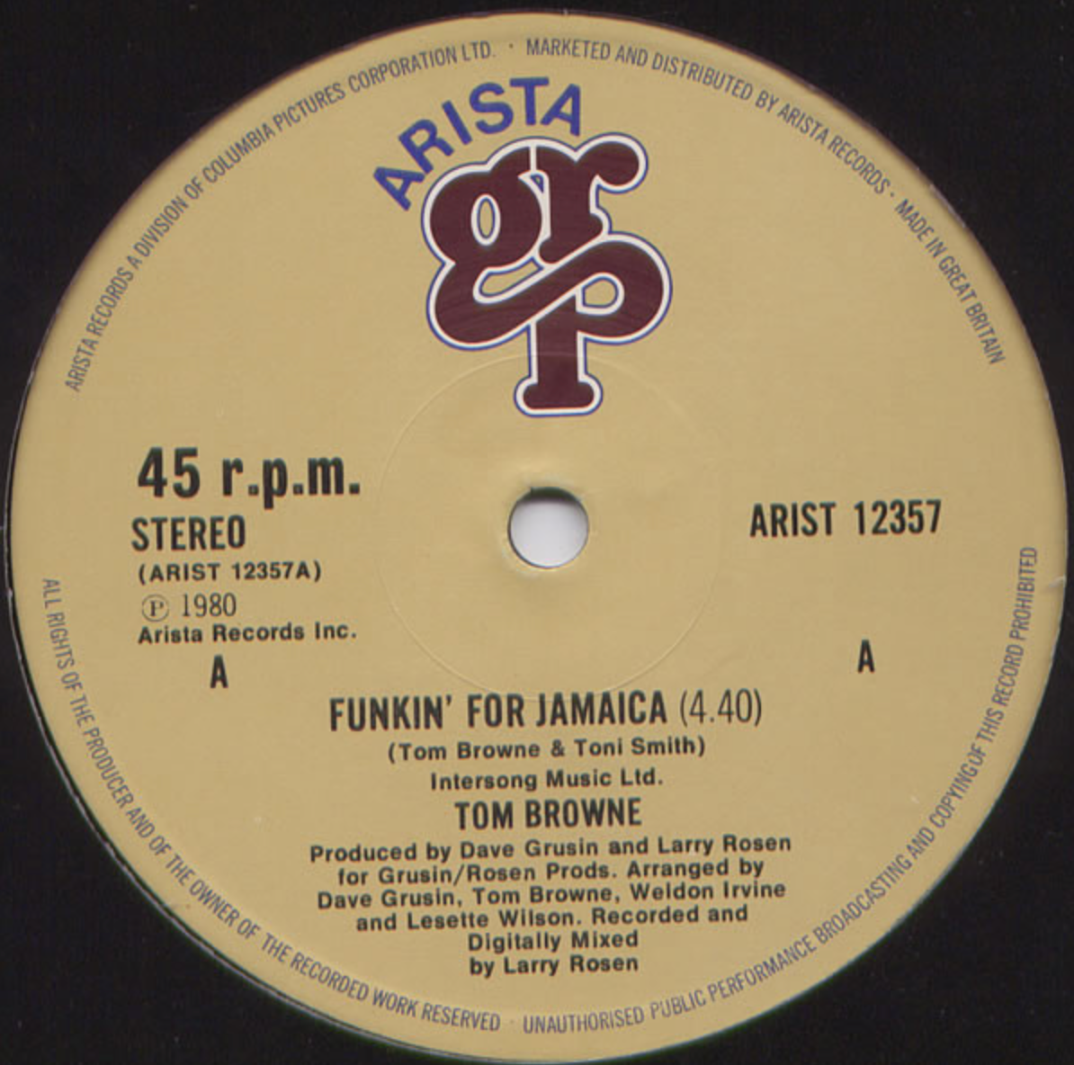 Tom Browne – Funkin' For Jamaica