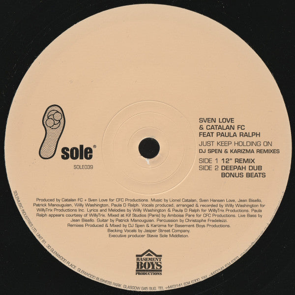 Sven Love & Catalan FC* Feat. Paula Ralph ‎– Just Keep Holding On (DJ Spen &amp; Karizma Remixes)