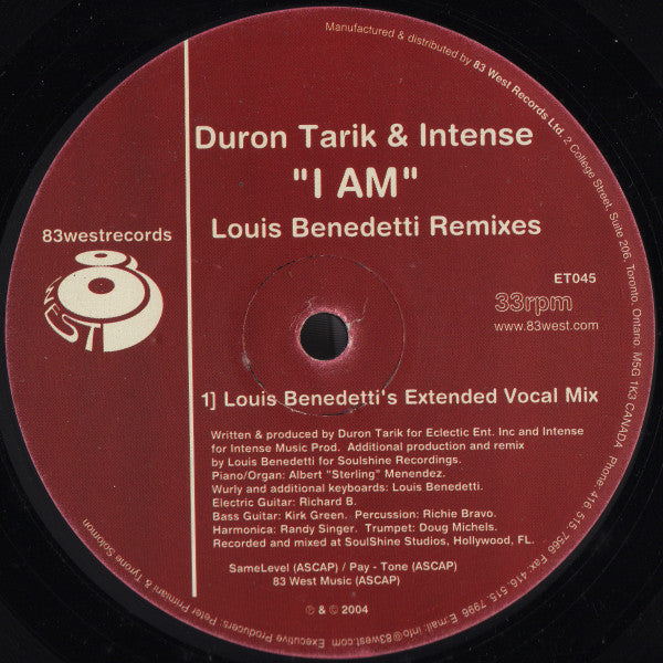 Duron Tarik &  Intense – I Am (Louis Benedetti Remixes)